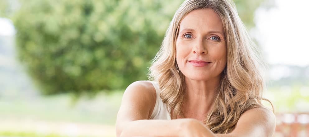 Vrouw met blond haar van ongeveer 40 jaar