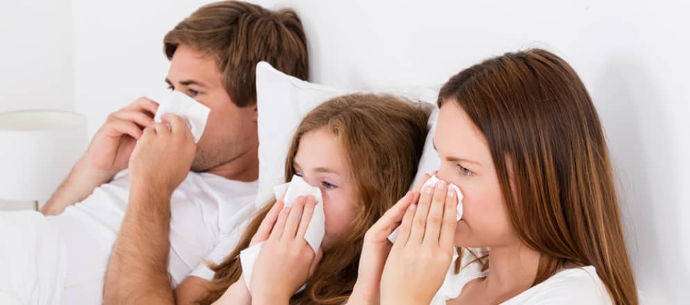 Hele familie ziek in bed met de griep
