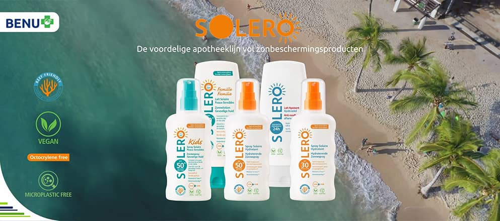 Banner met sollero zonnebrand producten