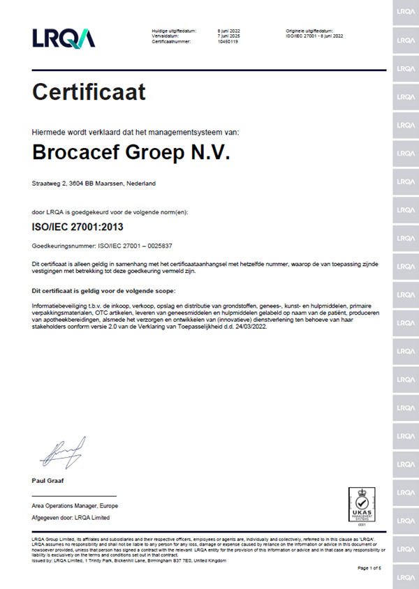 Certificaat ISO 27001 Certificaat ISO 27001