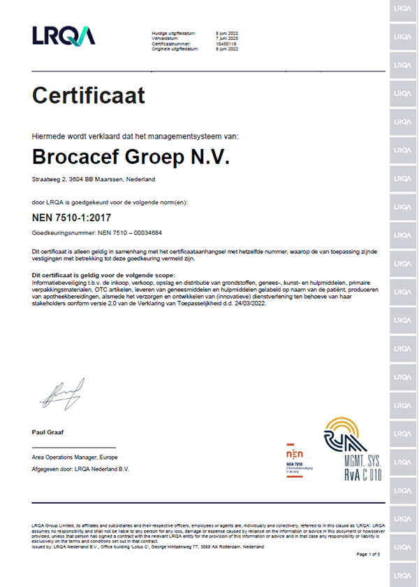 Certificaat NEN 7510 Certificaat NEN 7510