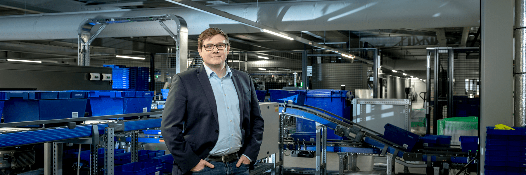 Rutger Mulder voor transportbanden in het distributiecentrum